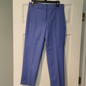 Blue Cropped Ankle Pants with Tailored Fit